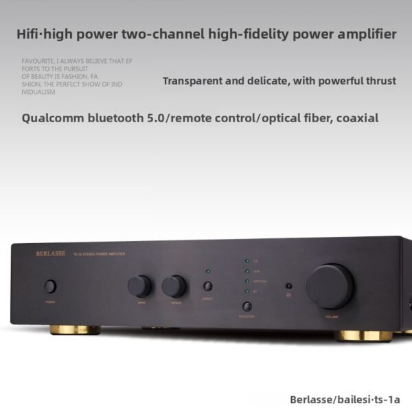 BERLASSE TS-1A HIFI2.0 Dual Channel Stereo Home Speaker Power Amplifier Double Ring Niu Bluetooth 5.0 Remote Control
